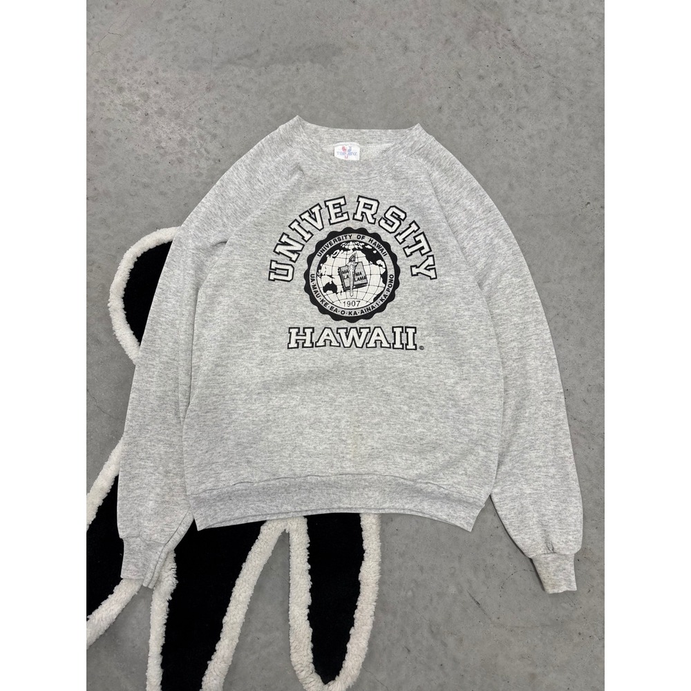 Vintage Tee Jays University of Hawaii Sweatshirt Gray Raglan Made in USA Med